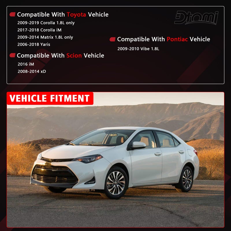 Dtomi Engine and Cabin Air Filter Combo Set Compatible With Toyota Scion Pontiac Vehicle Corolla 2009-2019 Matrix 2009-2014 Yaris 2006-2018  xD 2008-2014  Vibe 2009-2010 Replace# 87139-07010 17801-21050 - Image 3